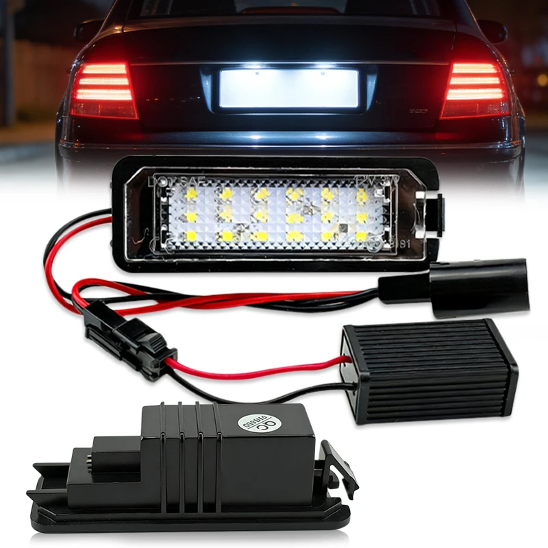 For VW GTi Golf 4 5 6 7 MK4 MK5 MK6 MK7 Passat B7 CC EOS Scirocco Beetle 2PCS LED Number License Plate Lights With Canbus