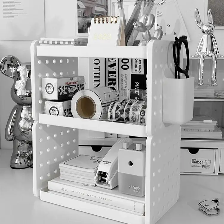 Desktop cavity board storage shelf Good things storage shelf Pen holder desk Multi-layer shelf storage box on the desk