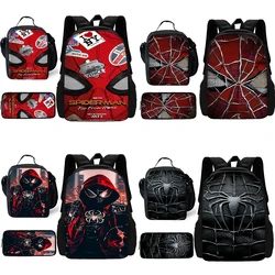 3 pcs set Cute anime Spiders-man Child School Backpack with Lunch Bags ,Pencil Bags ,School Bags for Boys Girls Best Gift