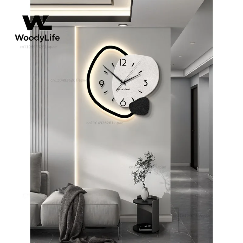 Minimalist Wall Clock, Living Room Decoration Painting, TV Background Wall Painting, Clock Advanced Sense, Clock Painting