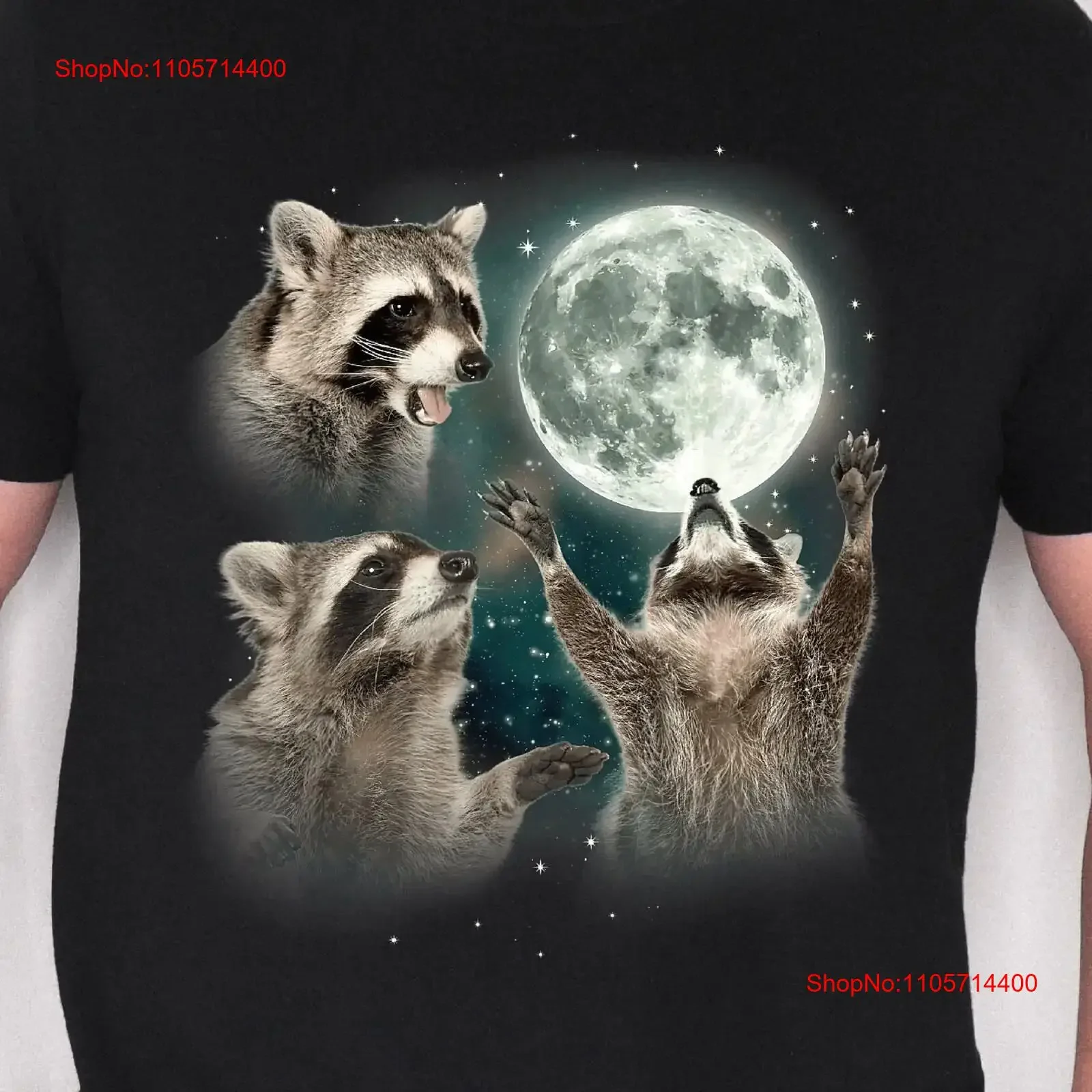 Three Raccoons Moon Retro T Shirt Vintage shirts Raccoon Lovers Funny Raccon For Men vintage Washed Stylish streetwear Casual