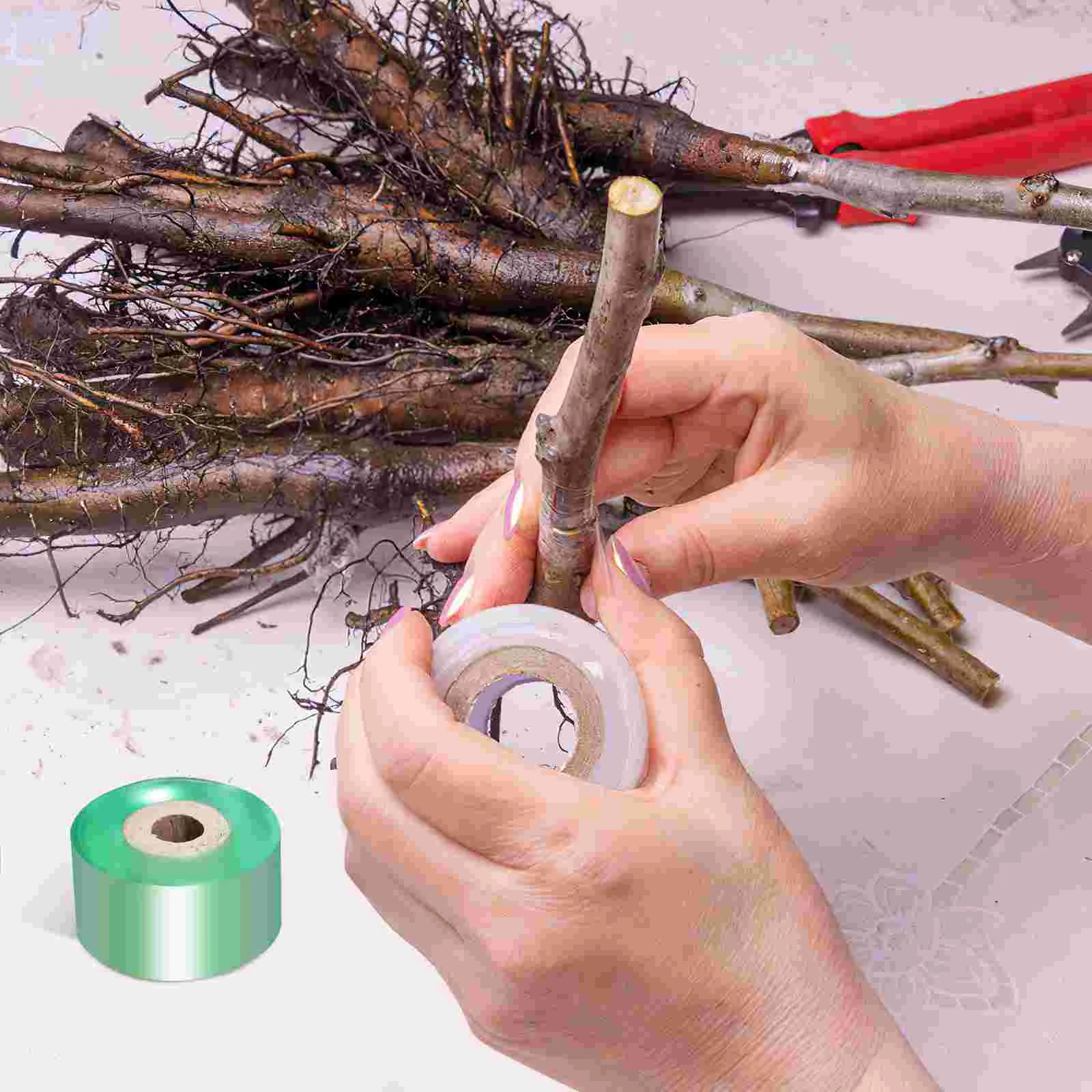 

2 Rolls Grafting Film Perlite for Plants Clear Tape Fruit Trees Tapes Nursery Tool Self-adhesive Budding Pvc Child Repair