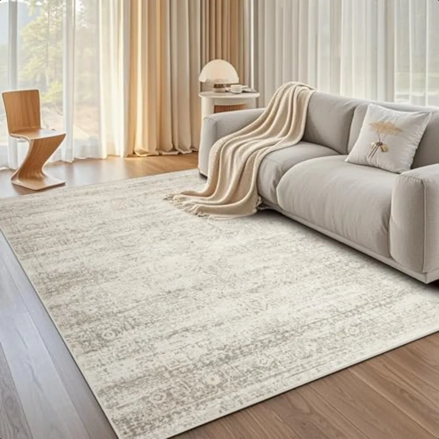 

Washable Rugs 5x7 Area Rugs for Living RoomRugs for Bedroom Large Carpets Ultra Soft Faux Wool Retro Dining Room Rug Non SlipNo