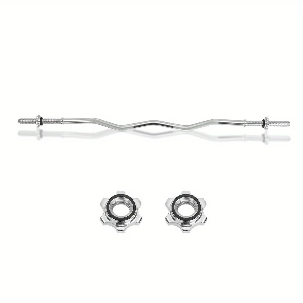 Barbell bar Weight bar Chrome Lifting bar With Spin Lock 1.2-meter curved pole Olympic weightlifting fitness equipmen