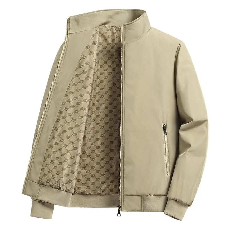 2024 Spring and Autumn New Fashion Large Size Stand Collar Jacket Men's Business Leisure Loose Comfortable High Quality Coat 8XL
