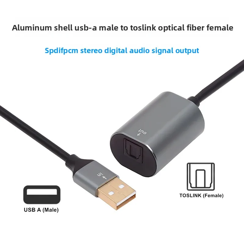 USB-C Type C Male To TOSLINK Female USB 2.0 Cable Supports SPDIF PCM Stereo Optical OPT Audio for External Sound Card 0.2m 1.8m