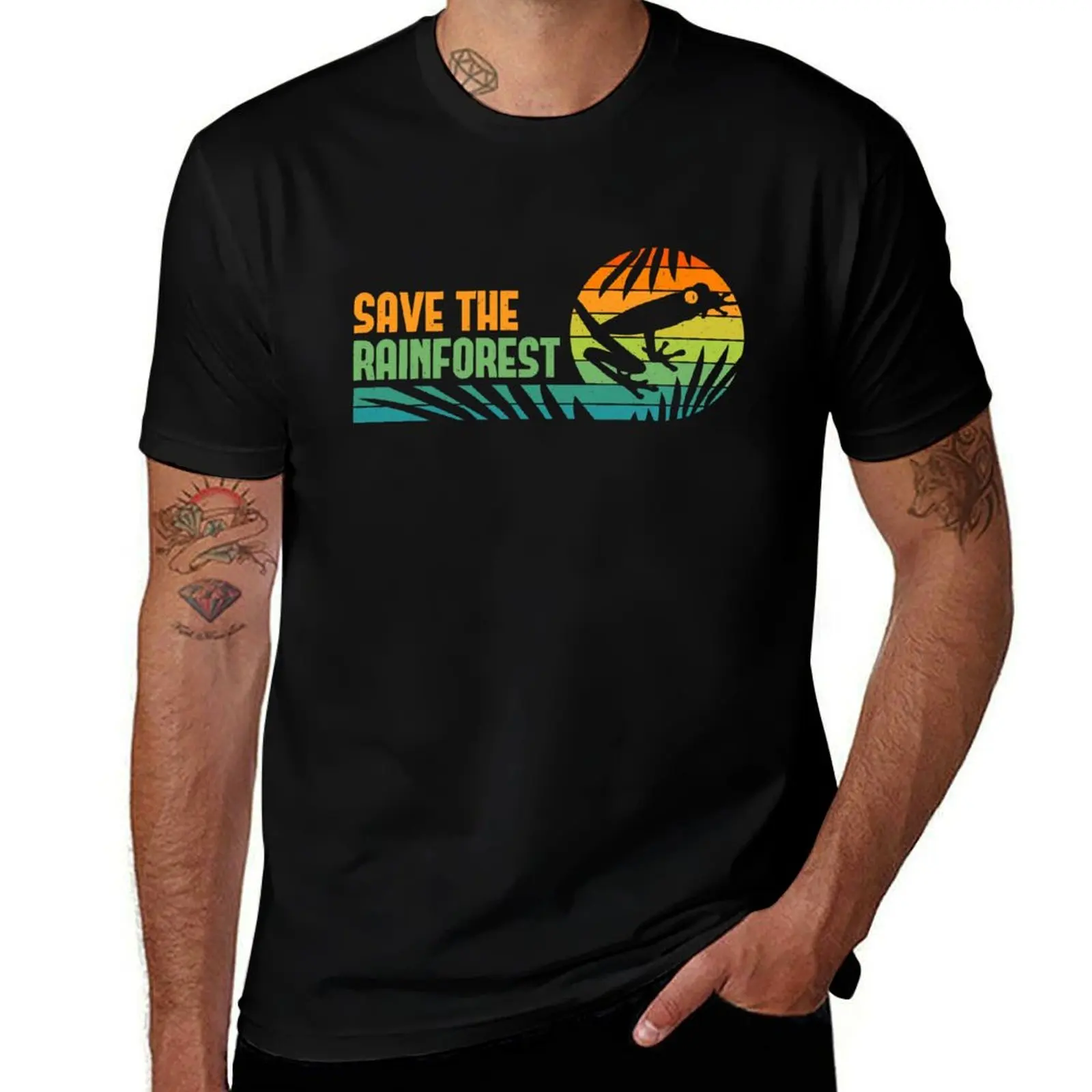 

Save the Rainforest - Retro Tree Frog T-Shirt funny costumes football t shirt oversize t-shirts man funny t shirts men