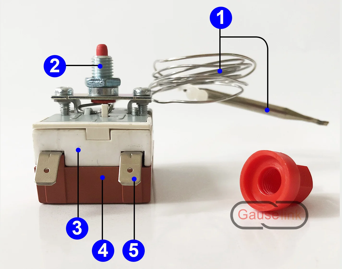 Kapillarthermostat, Glühbirne, Thermometer, fest, hohe Temperatur, Sicherheitsbegrenzer, Steuerschalter, manueller Reset, TSR – für Ofenheizung – Detail 6