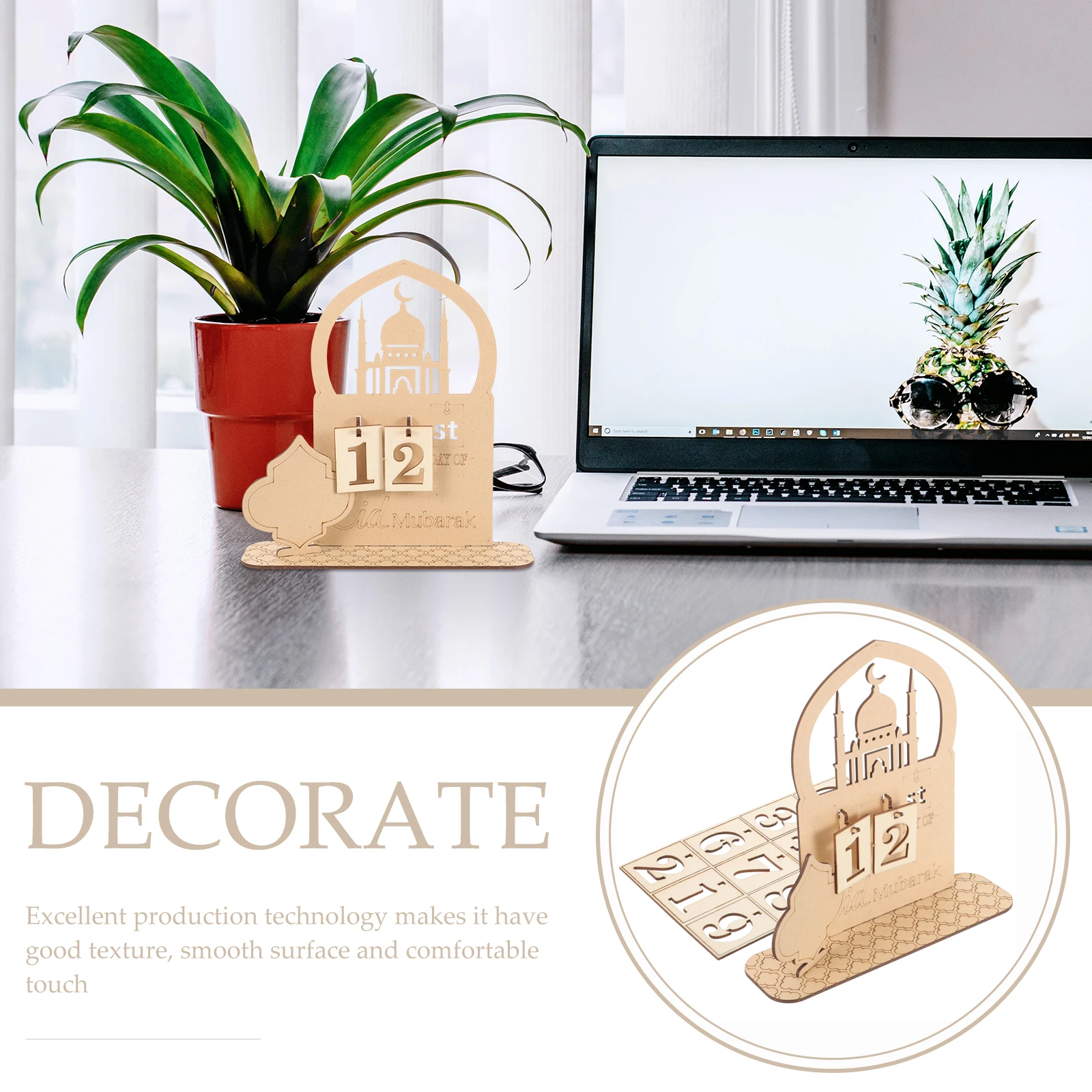 

Ornament Countdown Calendar Ornaments Remadan Eid Household Festival Desk Decoration Office