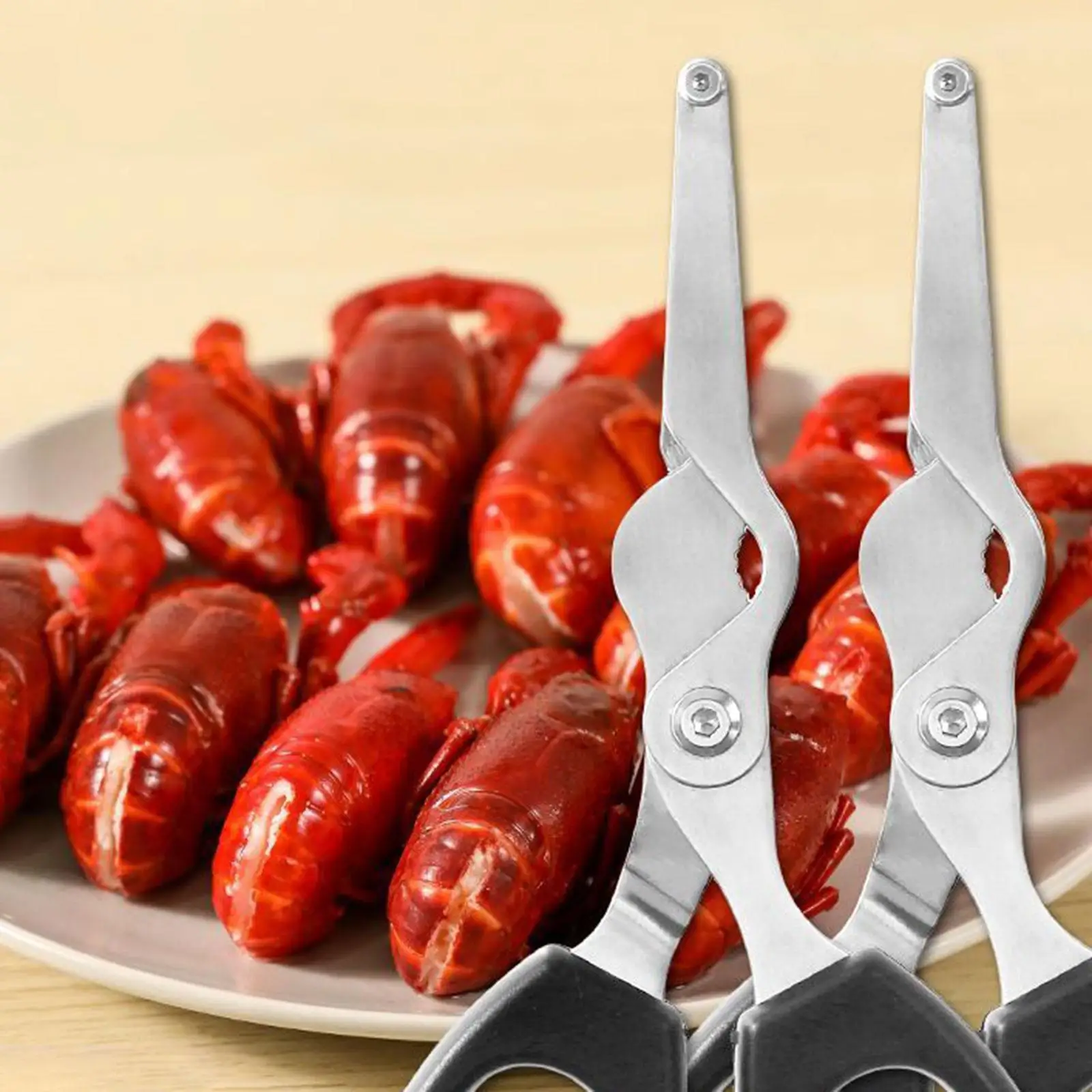 Seafood Clipper Stainless Steel Kitchen Tool Heavy Duty Multifunctional Back Opening Efficient Deveining for Home Cooking