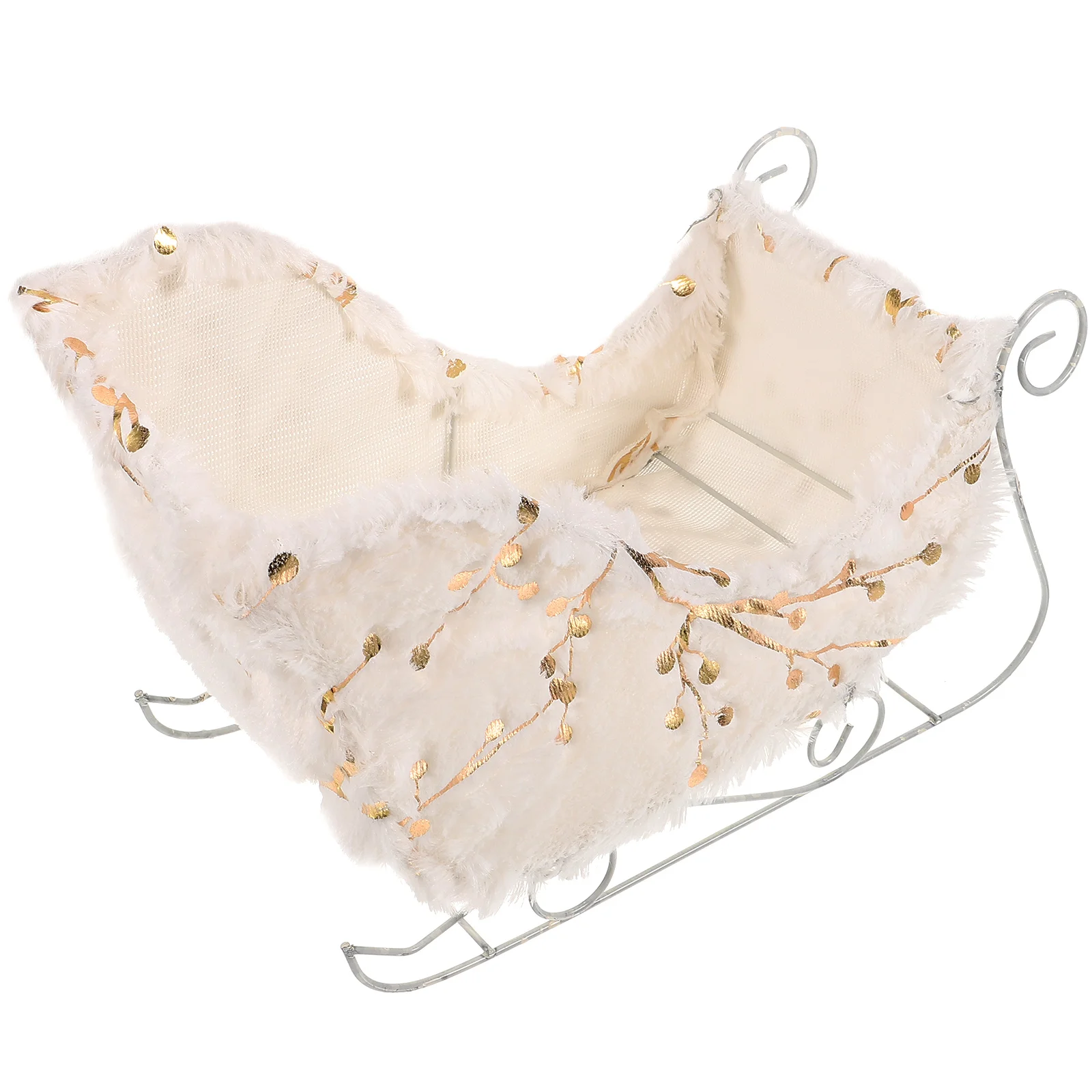 

Christmas Sleigh Car Decorations Wrought Iron Compact Suede Holiday Sled nament Xmas Home Festive Collectibles