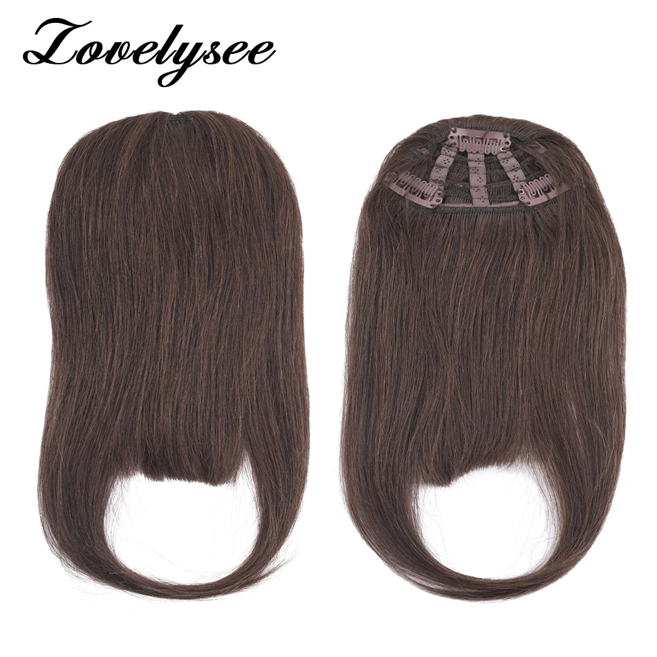 Menschliches Haar knallt gerade natürliche Farbe Haar 3 Clip Pony 8 Zoll 20g 100% menschliches Haar Pony Clip in Haar verlängerung Front Bang