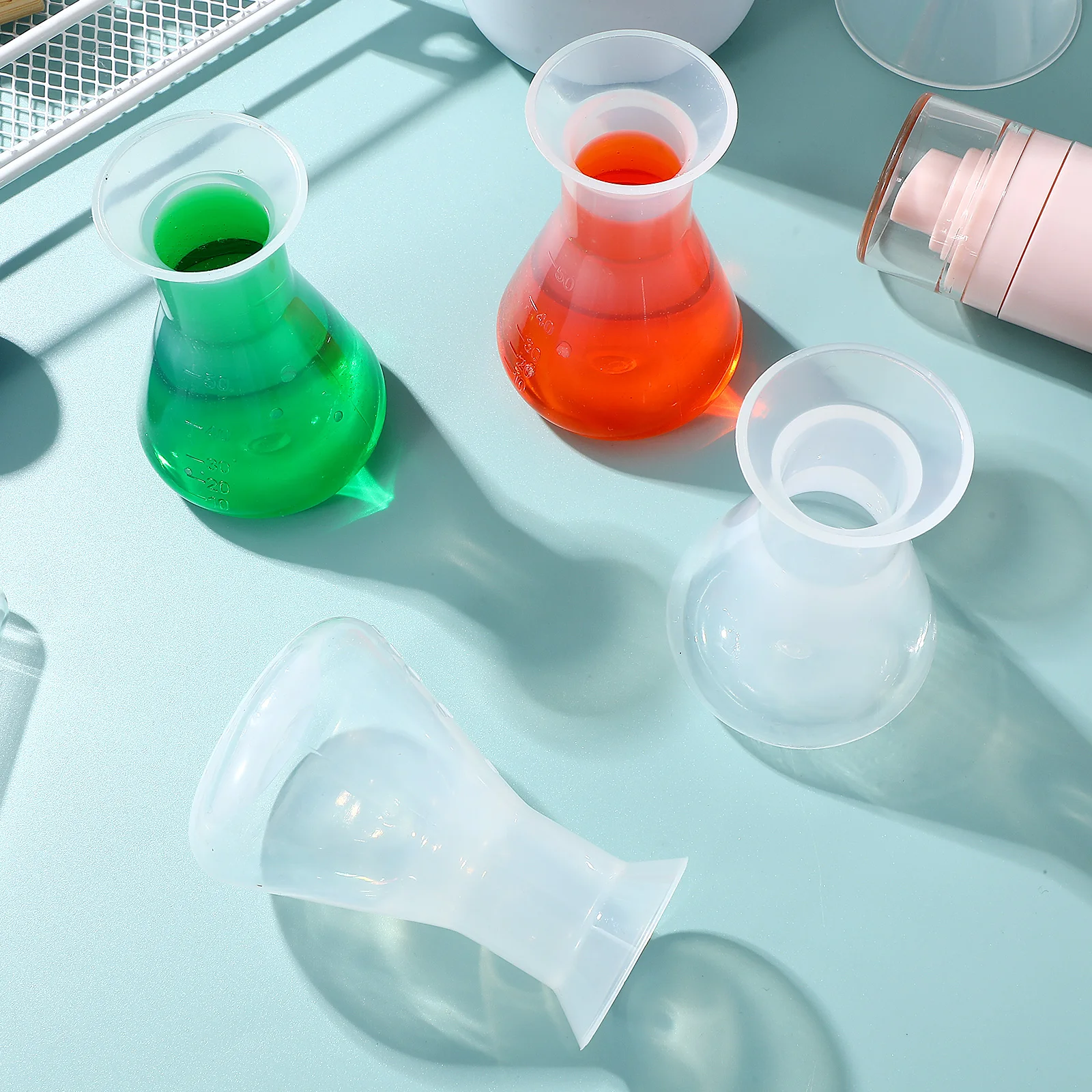 

5 pcs Plastic Flask 50ml PP Clear Conical Bottle for Chemistry Experiment Educational Use Laboratory Equipment