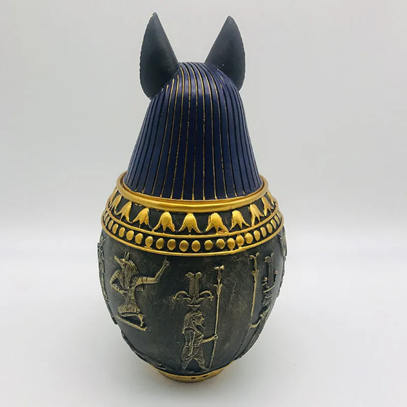 Pet Memorial Large, Medium and Small Dog Urn Pet Gravestone 550ML Dog Coffin Urn Egyptian Pharaoh Anubis Burial Pet Accessories