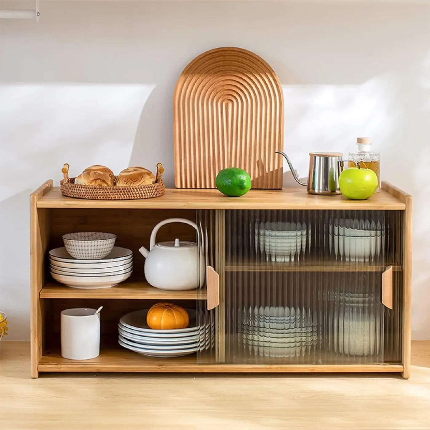 

Gdrasuya10 Bamboo Kitchen Countertop Pantry Storage Cabinet, 4 Shelf Kitchen Spice Rack Small Pantry Kitchen Storage Cabinet Wal