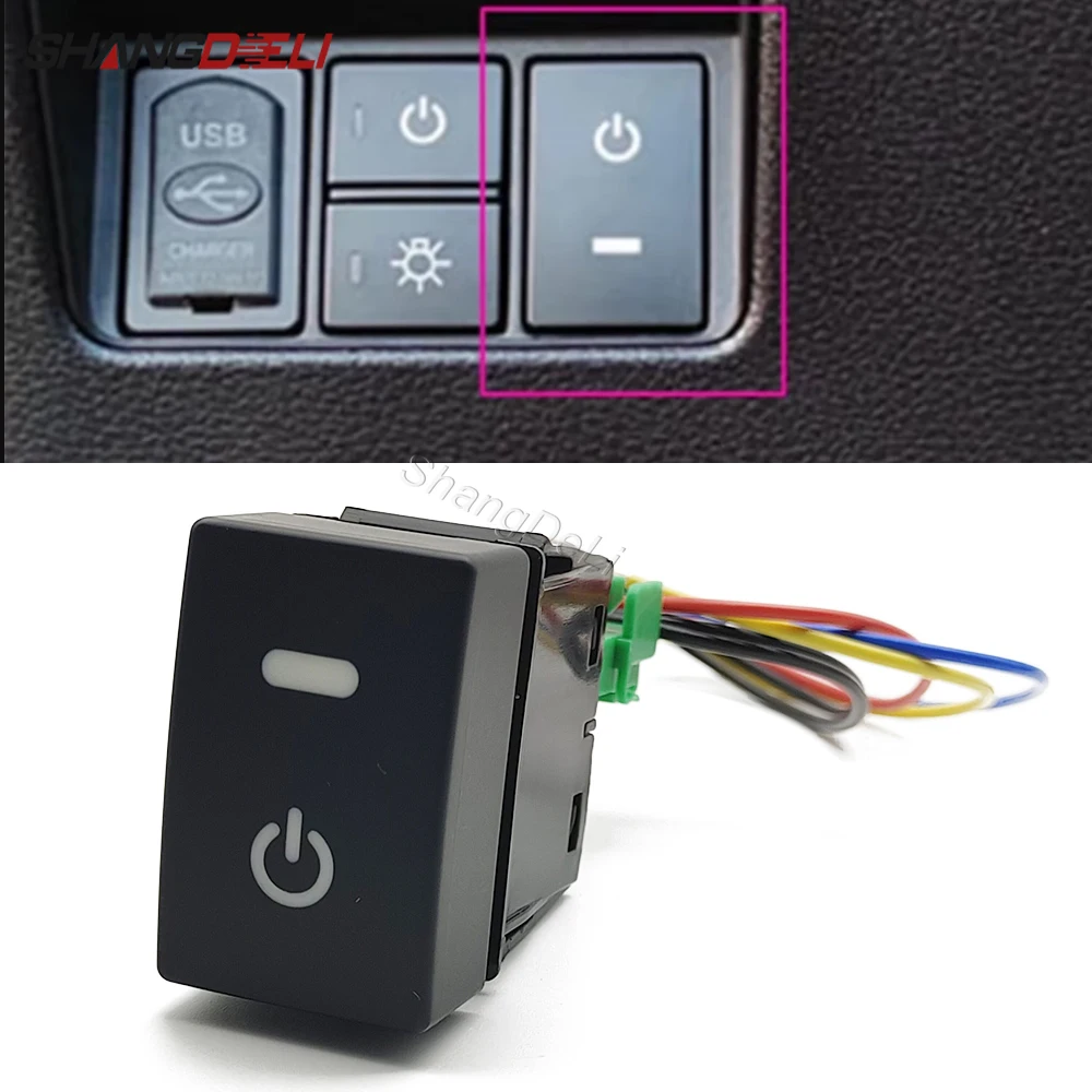 23mm*36mm Car LED Light Power On Off Button Latching Switch For Honda Fit HRV VEZEL 2017 2018 2019 2020 2021