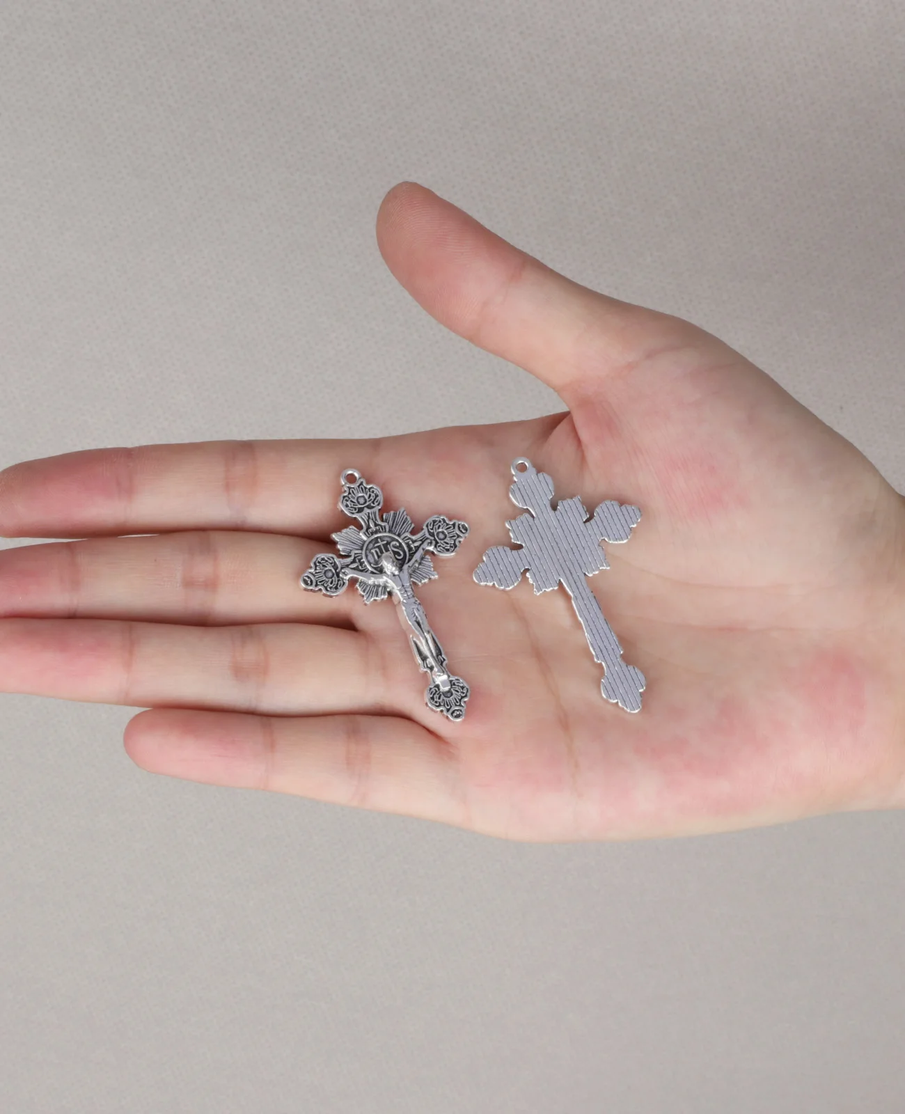 Diyalo 20 Teile/los Katholischen JHS Jesus Kreuzigung Kreuz Anhänger Rosenkranz für DIY Halsketten Schlüsselanhänger Religiöse Schmuck Machen Teile – Detail 4