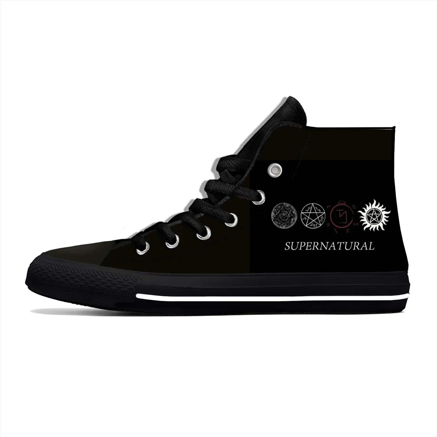 Supernatural Winchester Brothers Novelty Design Fashion Lightweight High Top Canvas Shoes Men Women Casual Breathable Sneakers