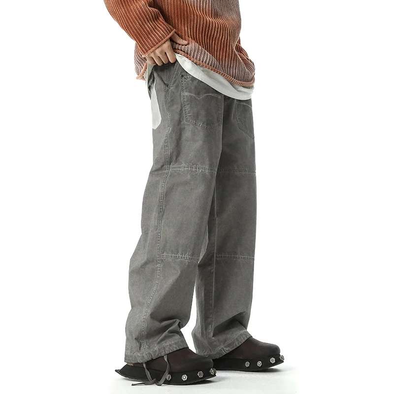 

New Cityboy Y2k Baggy Trousers Men Vintage Wash Cotton Streetwear Fashion Loose Casual Plus Size Techwear Cargo Pants