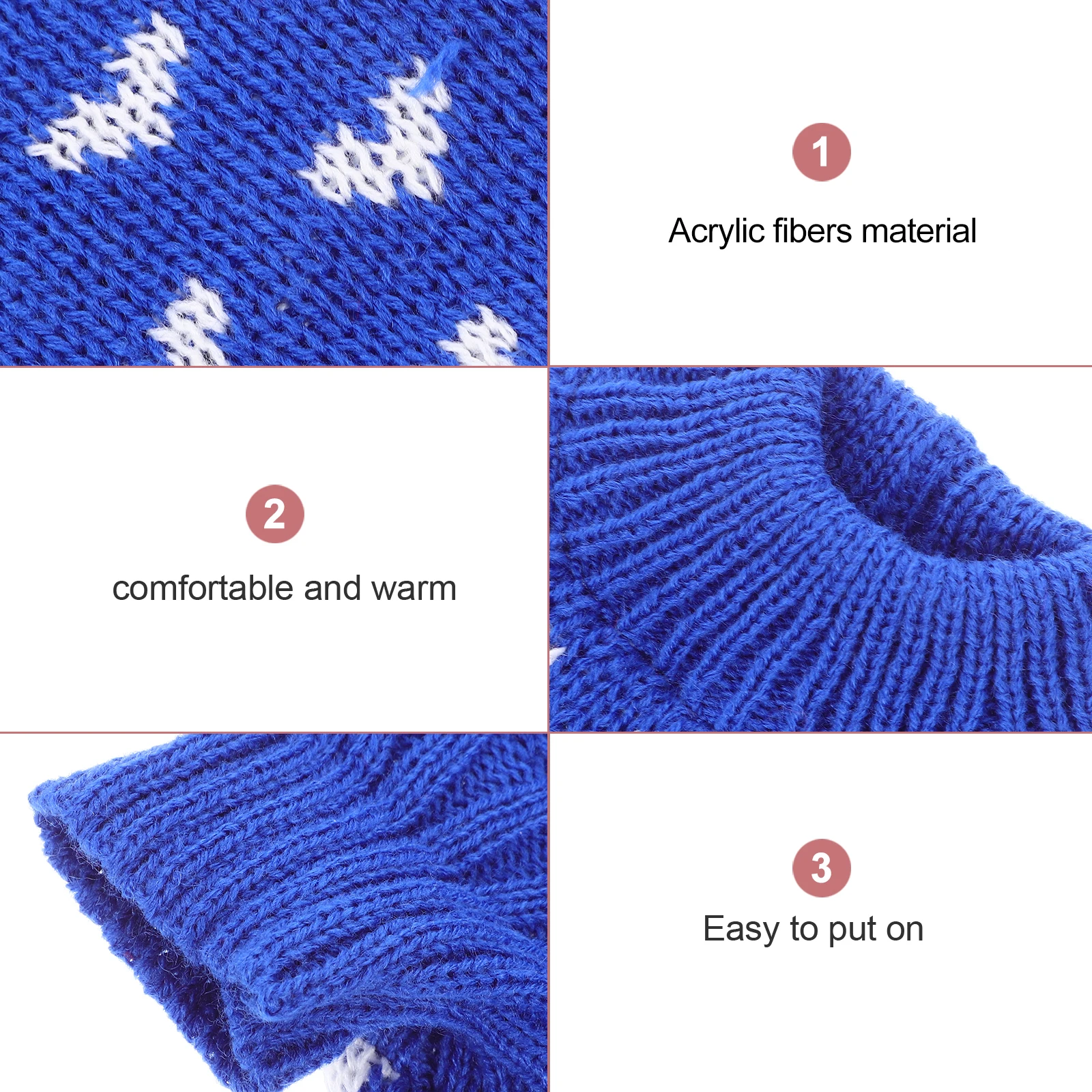 

Adorable Sweater Small Puppy Clothes Heart Pattern Warm Winter Costume For Dogs Durable Acrylic Fiber Round Collar Decorative