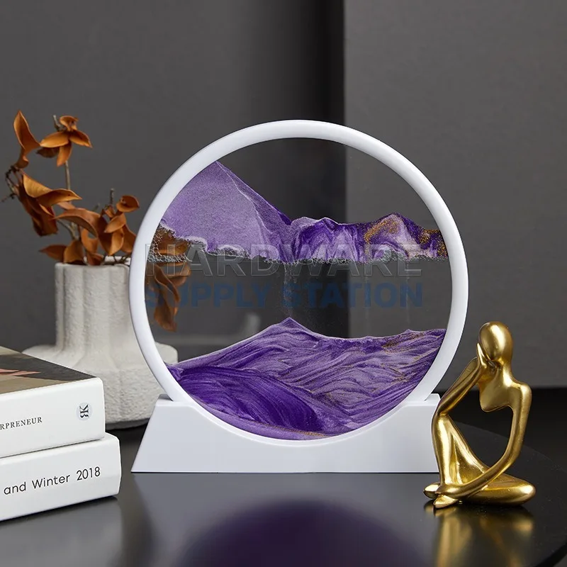 

Relieve stress with 3D flowing sand painting and manual 360 degree rotation of study, office, and home decor
