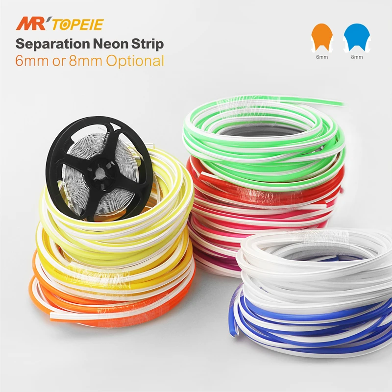 6/8mm 5M/Rolls DIY Separate Silicone Neon Strip 120Leds S-Bendable Newly Flexible Led Tape For LED Neon Sign Waterproof  IP67