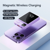 PD 20W Magsafe Power Bank 20000mAh Wireless Magnetic 10000mAh Thin and Portable Digital Screen Display for iPhone Samsung Xiaomi