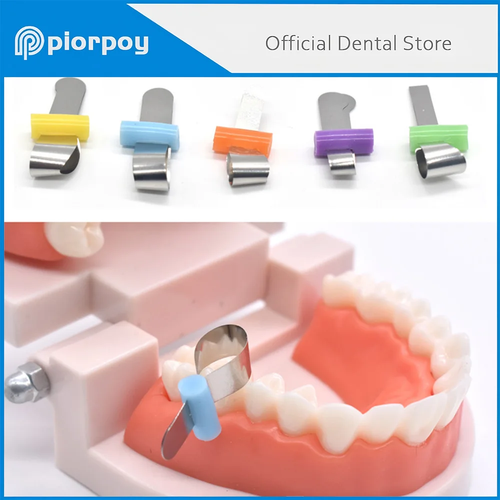 

PIORPOY Dental Forming Sheet 50Pcs/Box Metal Matrix Sectional Contoured Matrice Band Retainerless Retainer Mixed Dentistry Tool