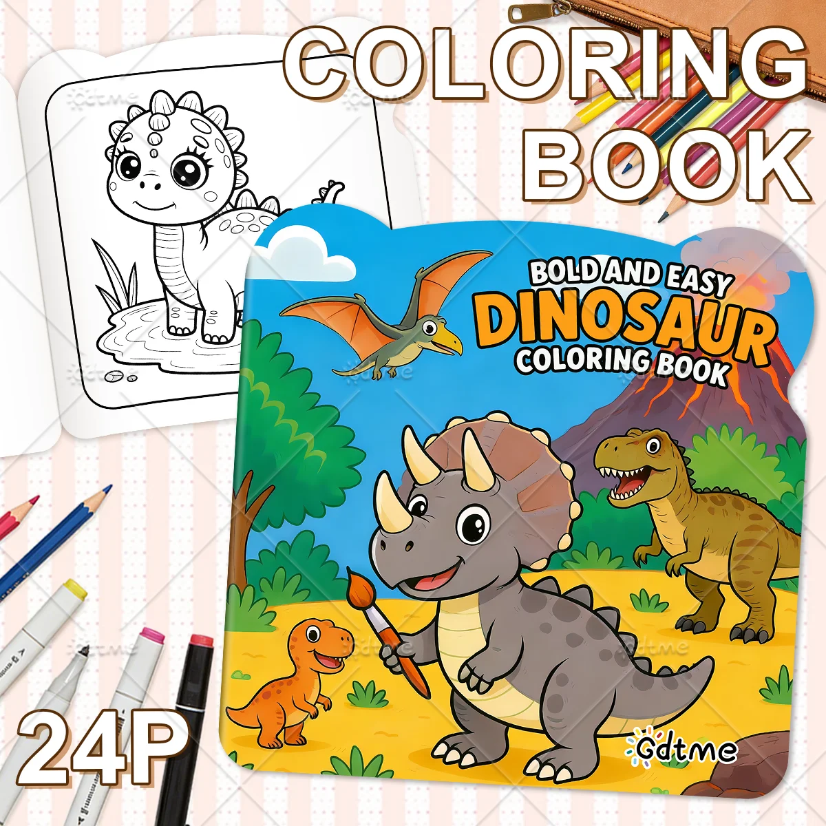 DINOSAUR Coloring Book for Adults Cute Cozy Daily Activities Irregular Patterns for Relaxation (Cozy Spaces Coloring)