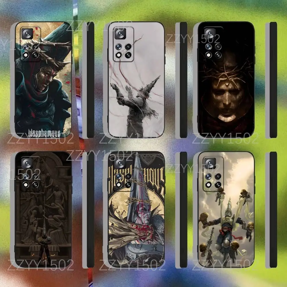 حافظة هاتف Game B-Blasphemous Panitent لهاتف سامسونج S25، S24، Ultra، S20، S30، Plus، S22، S23، Ultra، Plus، 5G سيليكون أسود ناعم