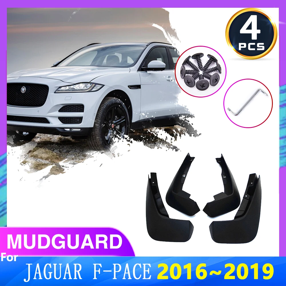 

For Jaguar F-PACE 2016 2017 2018 2019 4PCS Car Splash Guards Front and Rear Fender Wheels Mudguard Mudflap Car Auto Accessories