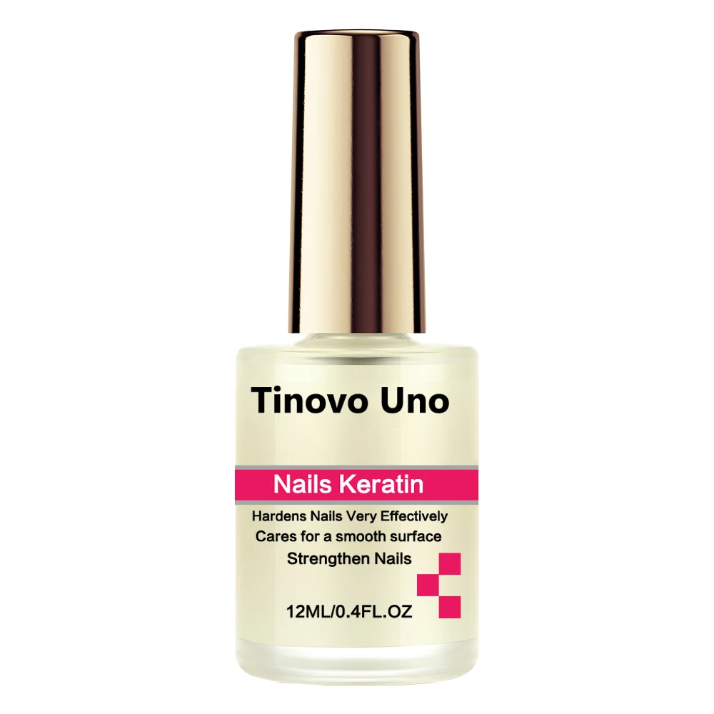 Tinovo Uno Nail Growth Keratin Formula Nail Strengthener Hardener for Repair Thin Brittle Nails Top Coat Finish Serum Polish