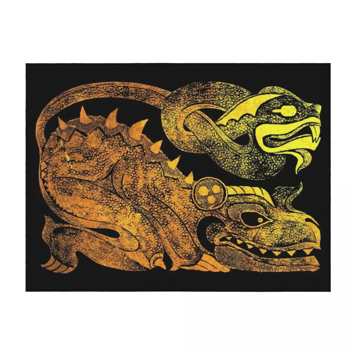 

Golden two-headed dragon Throw Blanket Bed covers Flannel Sofas Travel Blankets