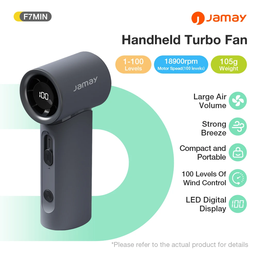 

USB Handheld Mini Portable Turbo Fan LED Digital Anti-slip Silicone 100 Gear Wind Speed Fan Outdoor Hand Fans Baby stroller fan