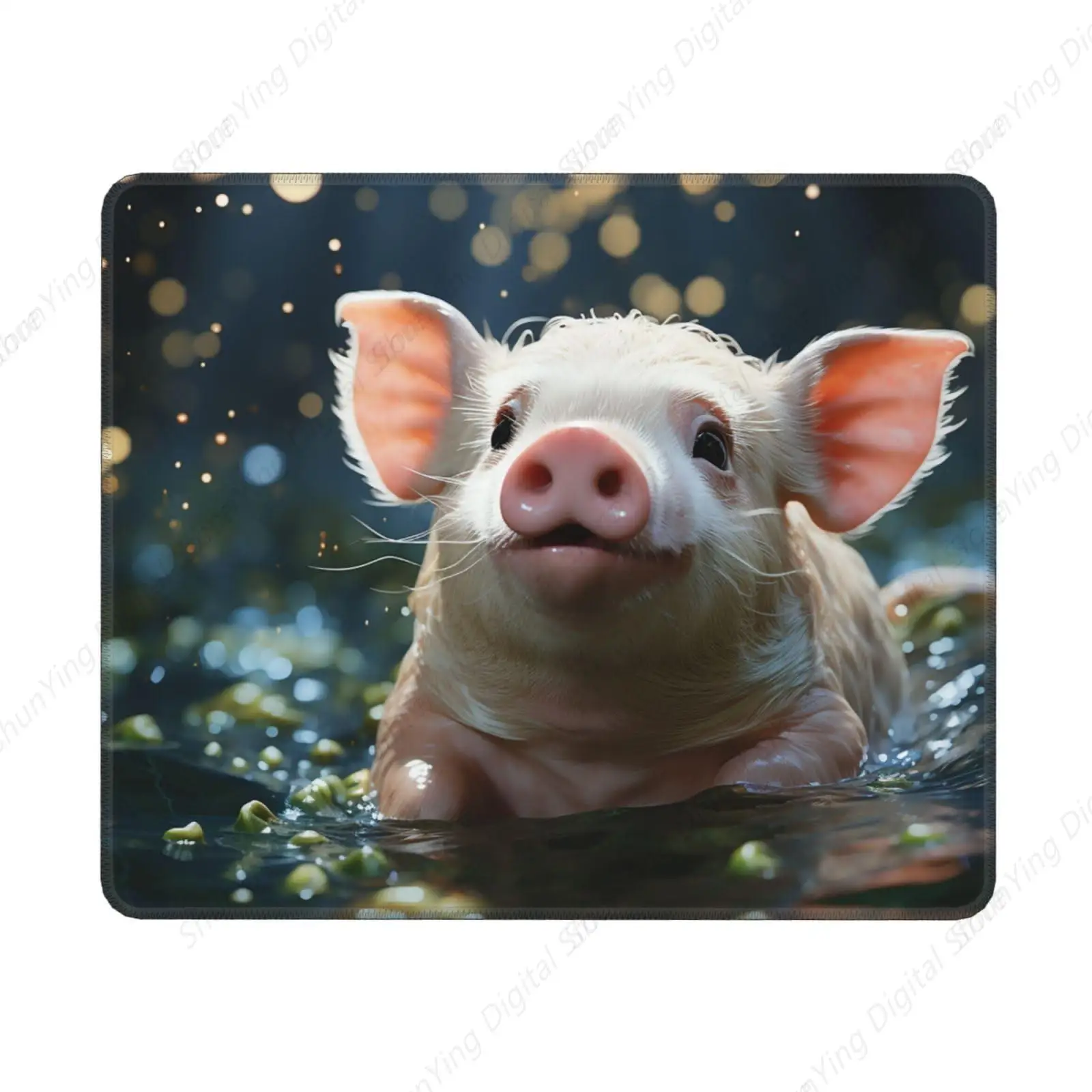 

Mouse Pad Anti Slip Rubber Pad Gaming Table Pad Swimming Pig Mouse Pad Computer Office Decoration Gift 18*22cm