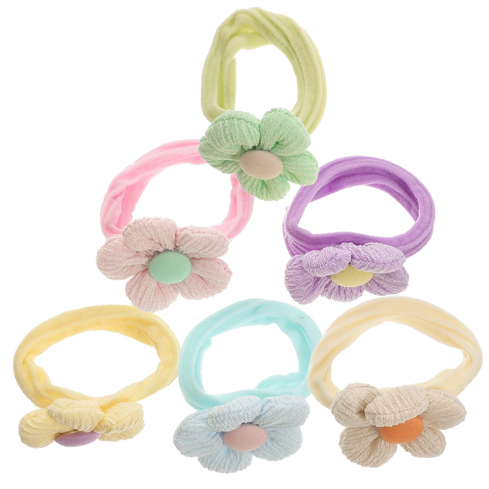 

Elastic Flower Ties Scrunchies For Hair Ponytail Holders Cloth Comfort Firm Grip Accessories