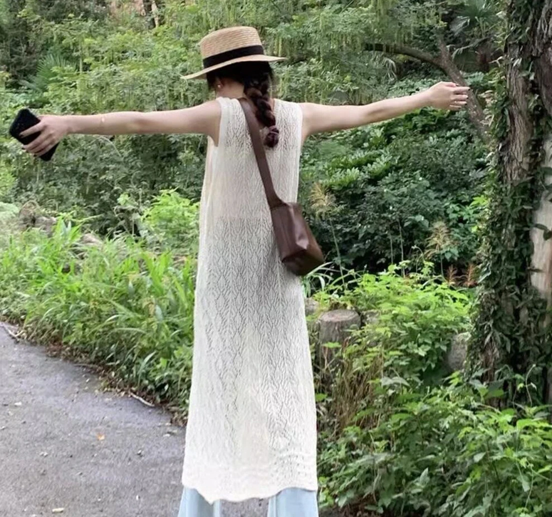 2026年ボヘミアン風クロシェ編みノースリーブロングカーディ - Women'S Fashion Kimono のレビューと価格