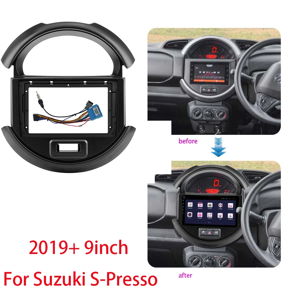 

9 inch Car Radio Audio Fascia Frame Adapter For Suzuki S-Presso 2019 Big Screen 2Din Stereo Plate Panel Dash Mount Kit