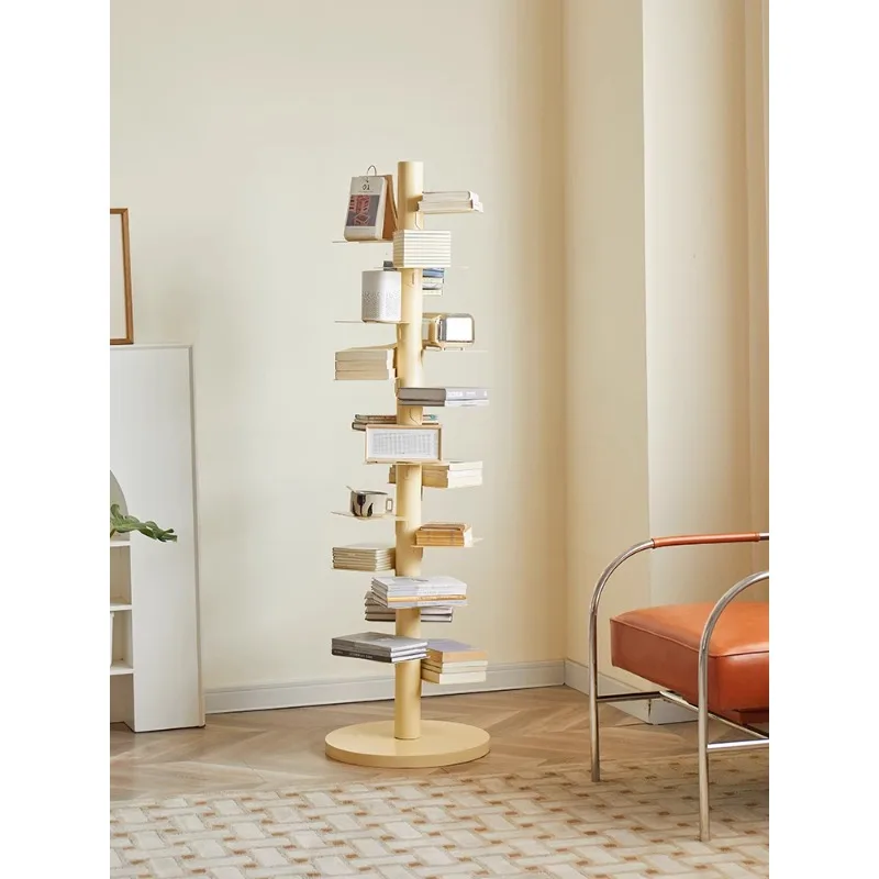 

Rotating bookshelf Internet celebrity floor-to-ceiling multi-layer wrought iron corner invisible reading high-rise shelf