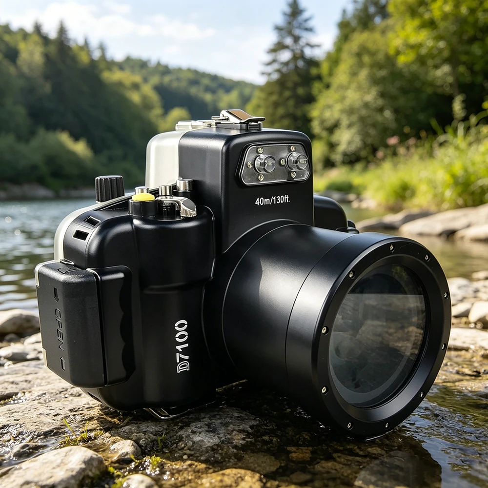 

Водонепроницаемый чехол для камеры Seafrogs для Nikon D7000 с объективом 18-55 мм, профессиональный защитный чехол для подводной съемки