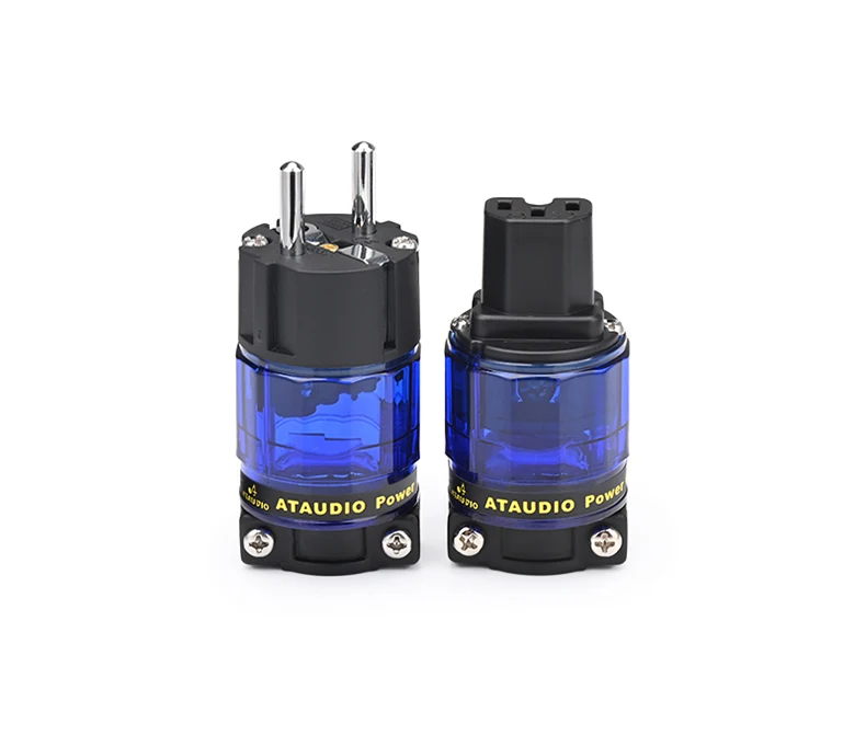 ATAUDIO Ein Satz HiFi-Netzstecker für DIY-Stromkabel, männlich und weiblich, Netzstecker, rhodiniert/vergoldet/kupferbeschichtet, EU-US-Audiostecker 6