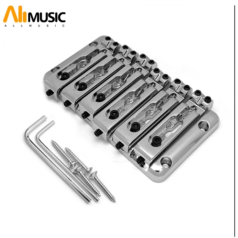 Separated Saddle 6 String Bass Bridge 108x60MM String Body Through String Spacing 15MM Bass Fixed Bridge