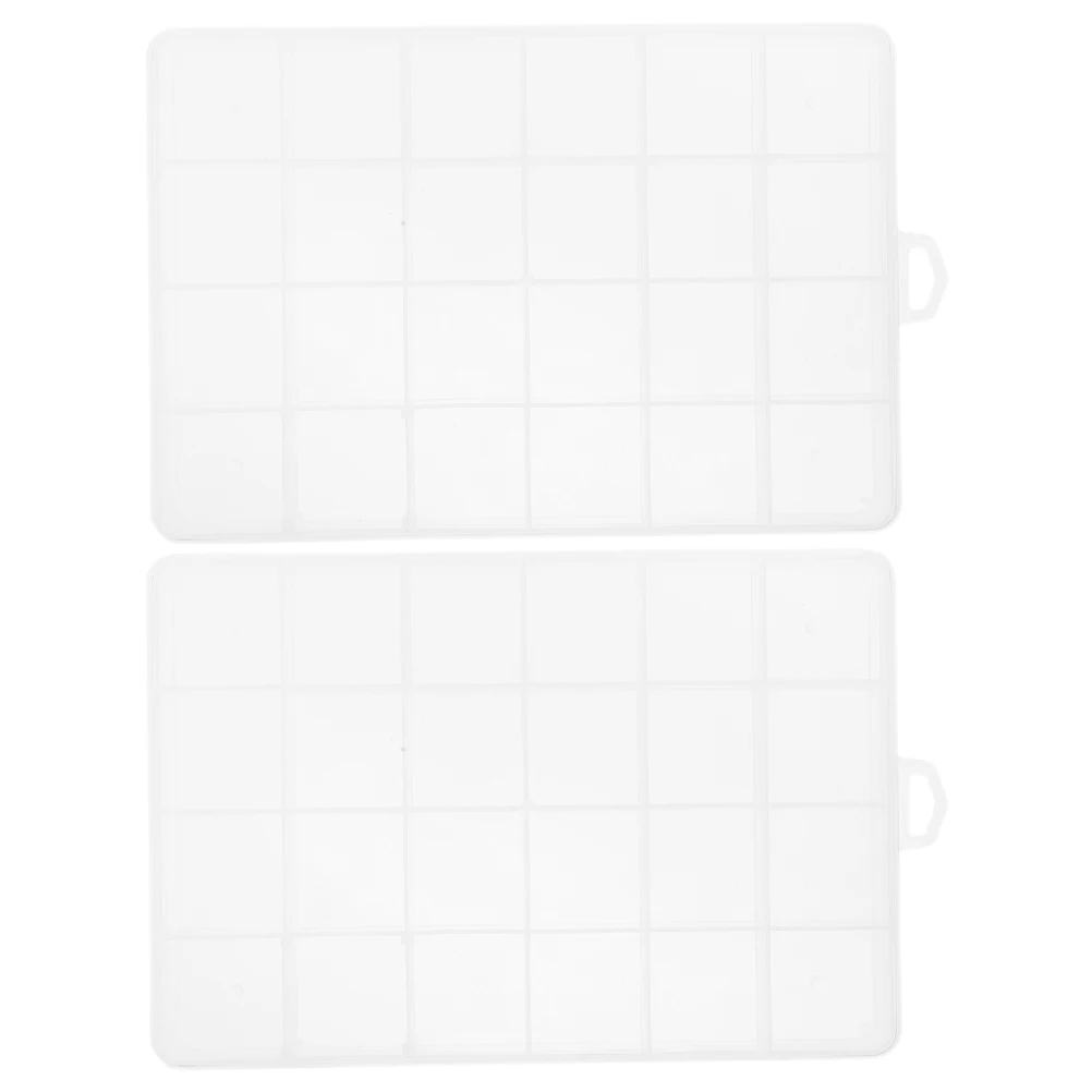 

2 Pcs Fishing Gear Storage Box Tackle ganizer Hook Lure Boxes Bead Sorter Bait Container Holder 24 Compartments Durable