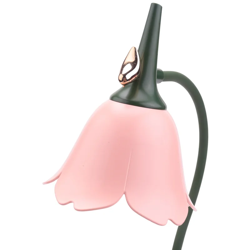 

ABUP-2X Flower LED Desk Lamp Student Bedroom Lighting Contact Reading Eye Protection USB Flower Lampshade Table Light, Pink
