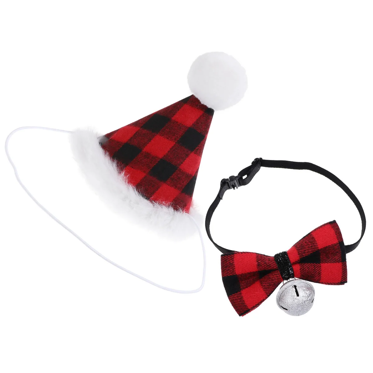 

2Pcs Pet Christmas Collar and Hat Soft Adjustable Bell Collar Dog Tie for Festivals Parties Pet Necklace Dog Collars