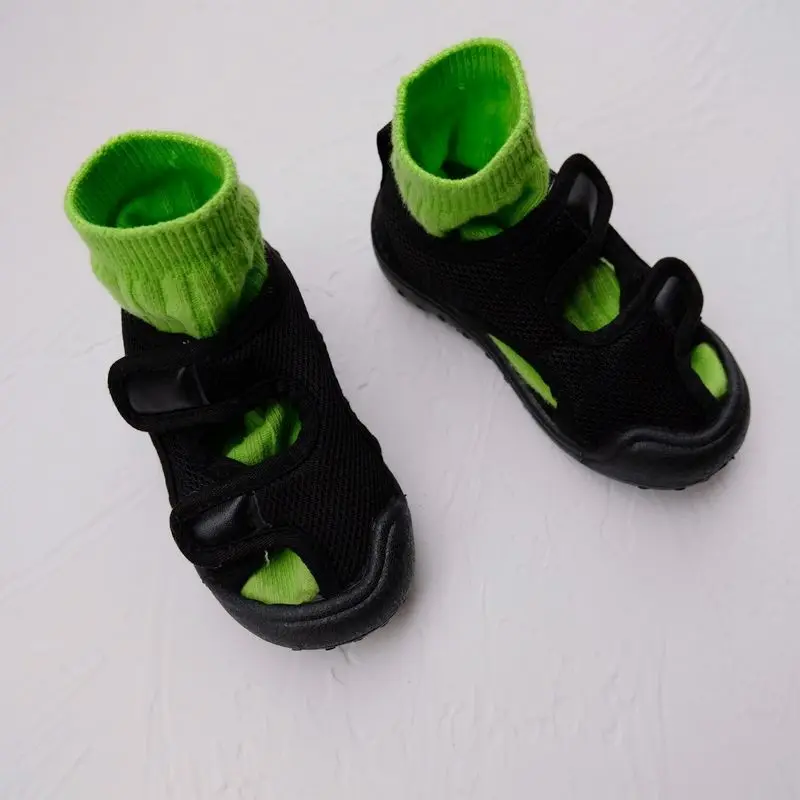 Children Summer Mesh Shoes Boys Girls Fashion Double Hook Design Holiday Shoes Baby Soft Beach Sandals