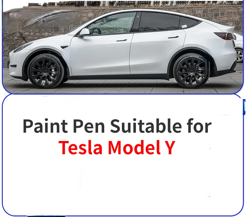 Paint Pen Suitable for Special Tesla Model Y Black Car Paint Fixer Pearl White Ya Car Paint Scratch Repair Cold Light Silver