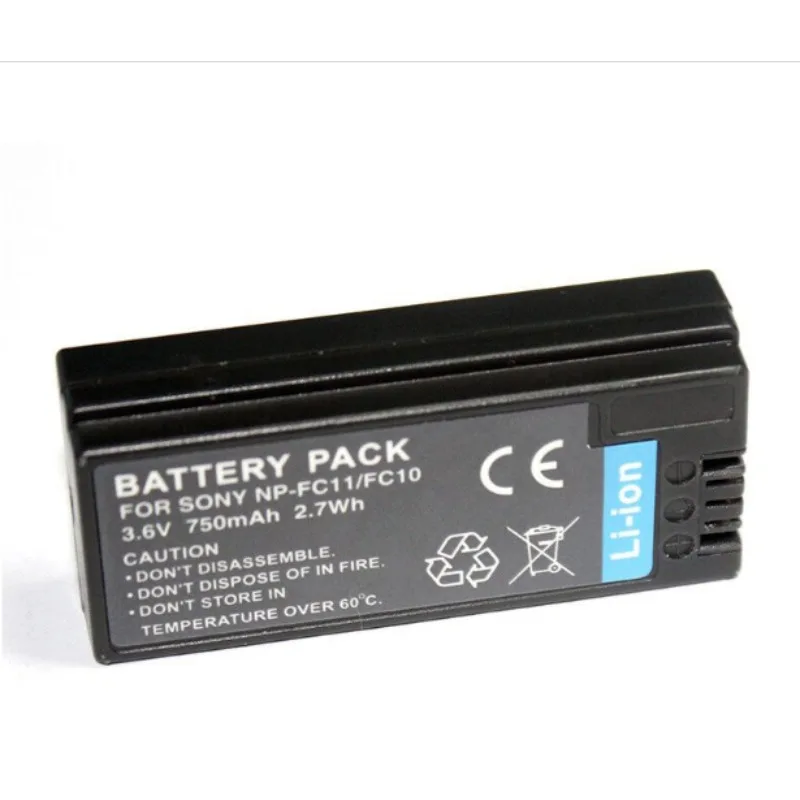 NP-FC10 FC11Kamera-Akkuladegerät für Sony DSC-FX77 DSC-P10L DSC-P8 SC-P2 P3 P5 P7 P8 P10 P12 V1 F77 Digitalkamera 3,6 V 750 mAh