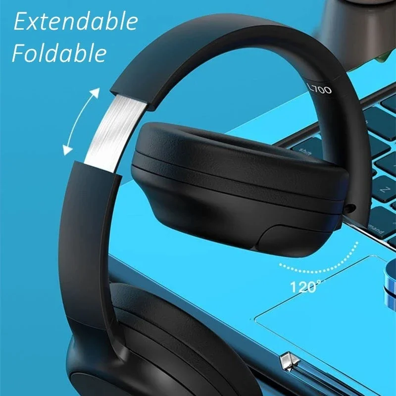 Bass Play Music True Wireless Headphones Fold Bluetooth Headset BT5.1 Big Earmuff Earphone With Microphone Full Pack Helmet L700