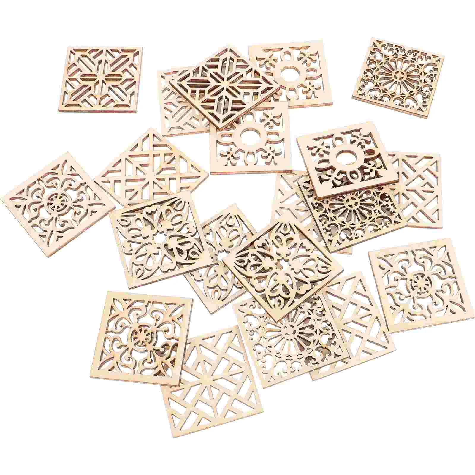 

20 Pcs Wooden Decorations Flower Cutouts Smooth Crafts Holiday Supplies Kids Projects Sewing Accessories